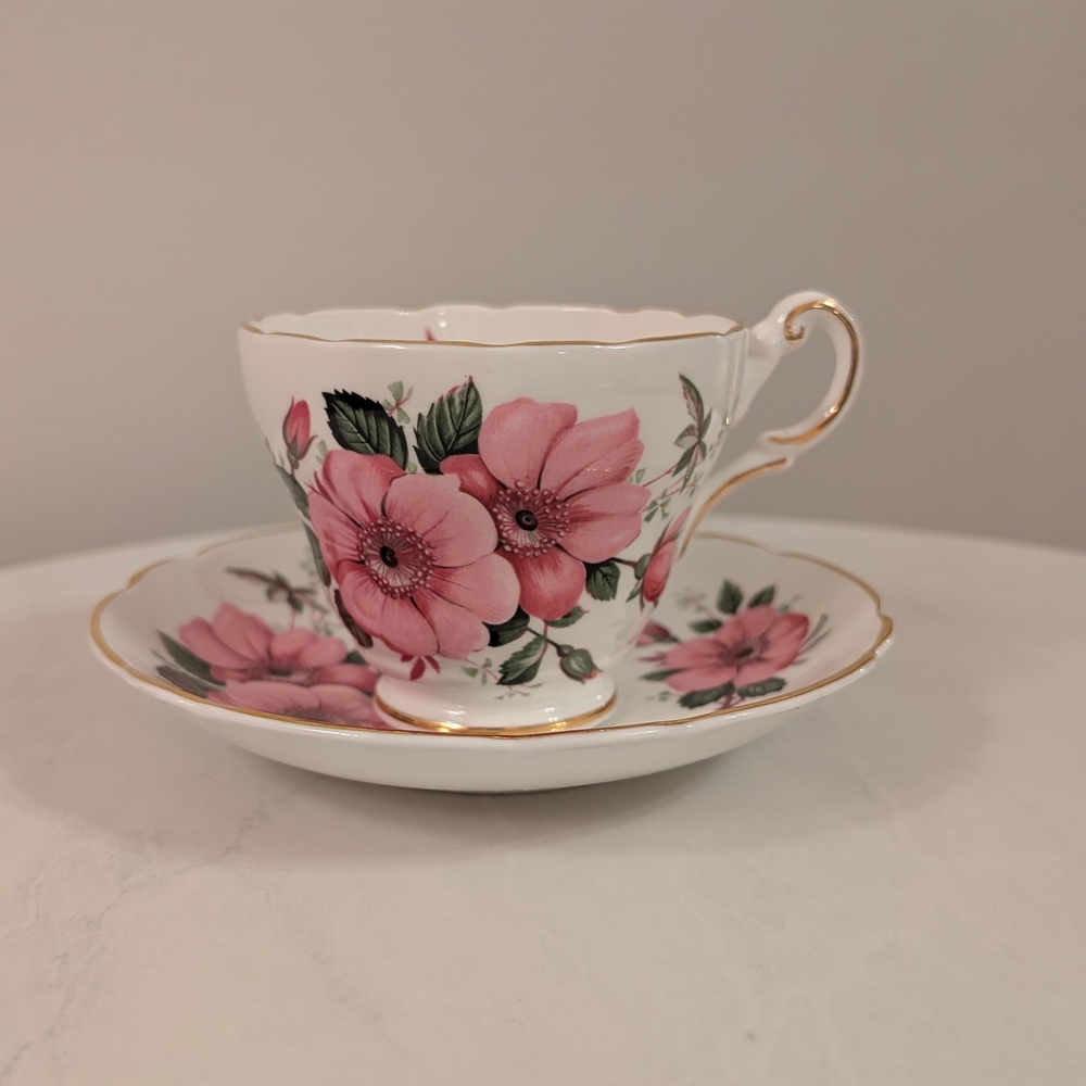 Royal Albert Pink Floral Teacup and Saucer